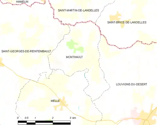 Detailkaart van de gemeente