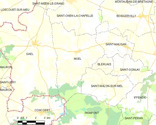 Detailkaart van de gemeente