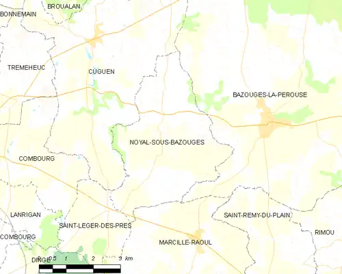 Detailkaart van de gemeente