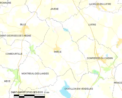 Detailkaart van de gemeente