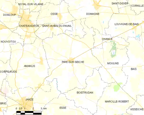 Detailkaart van de gemeente