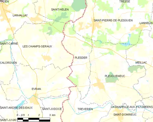 Detailkaart van de gemeente