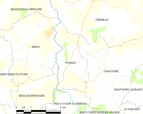 Detailkaart van de gemeente