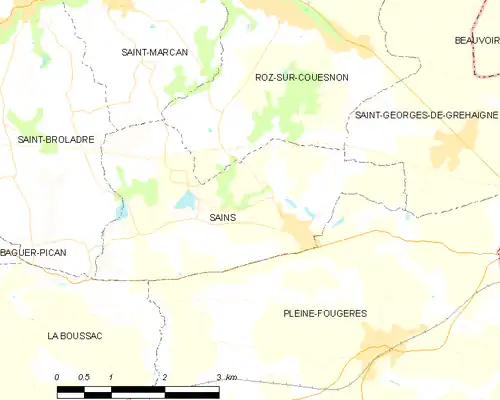 Detailkaart van de gemeente