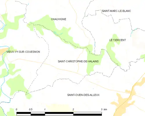 Detailkaart van de gemeente