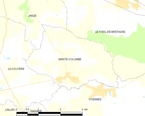 Detailkaart van de gemeente