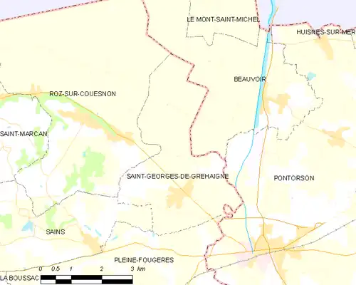 Detailkaart van de gemeente