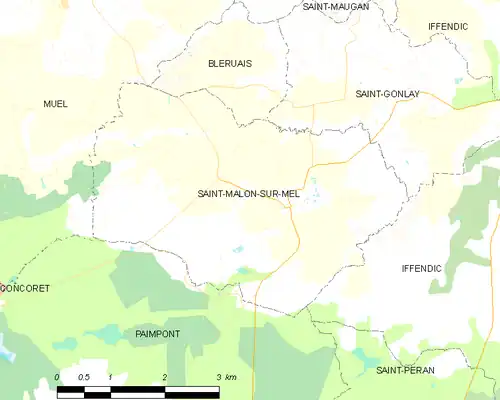 Detailkaart van de gemeente