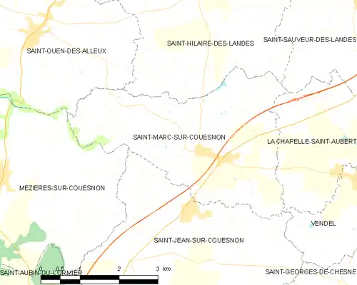 Detailkaart van de gemeente