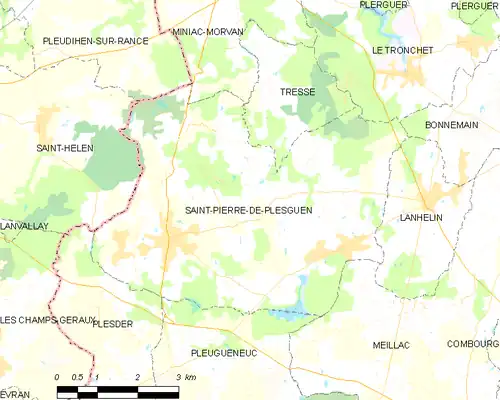 Detailkaart van de gemeente