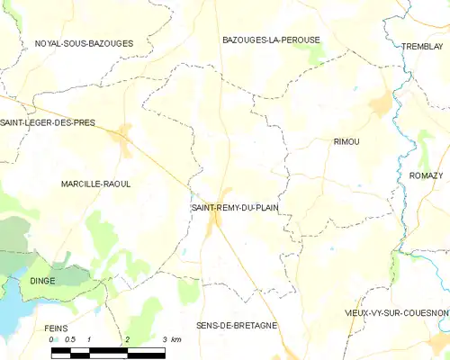 Detailkaart van de gemeente