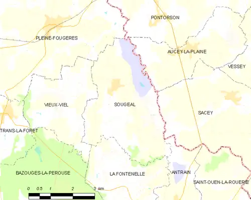 Detailkaart van de gemeente