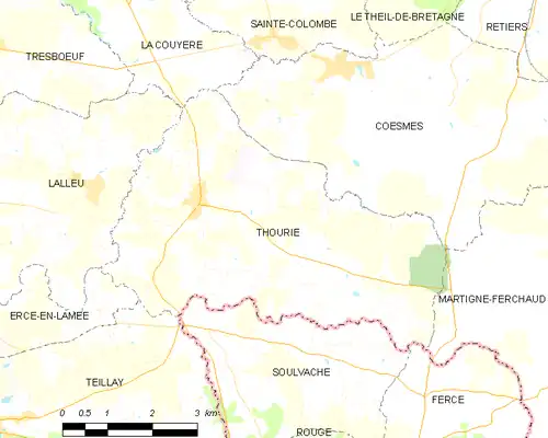 Detailkaart van de gemeente