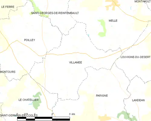 Detailkaart van de gemeente