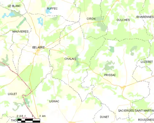 Detailkaart van de gemeente