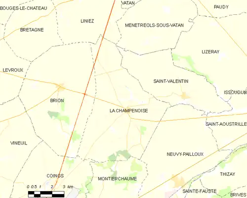 Detailkaart van de gemeente