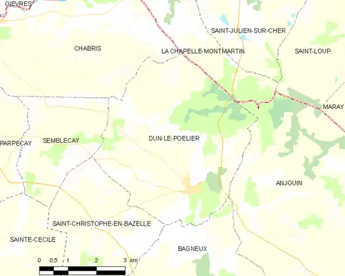 Detailkaart van de gemeente