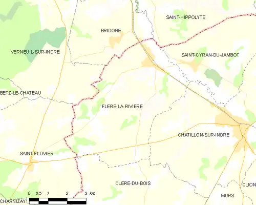 Detailkaart van de gemeente