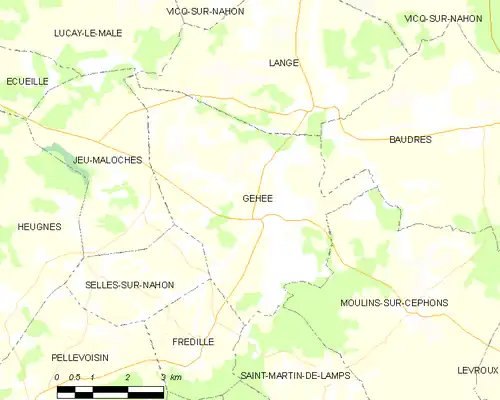 Detailkaart van de gemeente