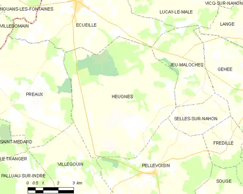 Detailkaart van de gemeente