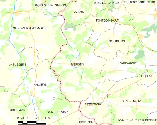 Detailkaart van de gemeente