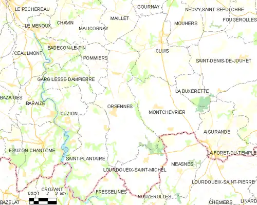 Detailkaart van de gemeente