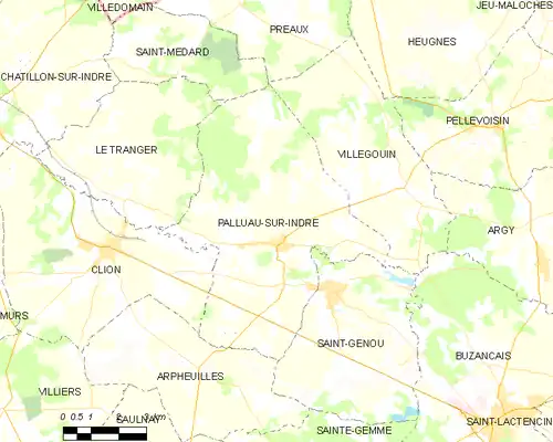 Detailkaart van de gemeente