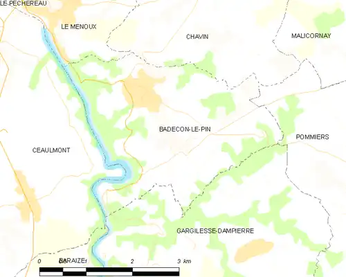 Detailkaart van de gemeente