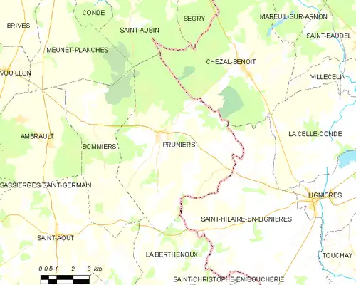 Detailkaart van de gemeente