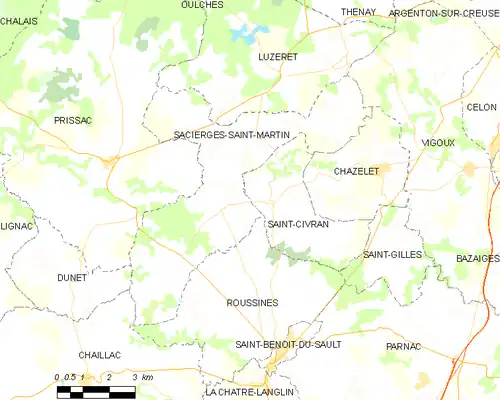 Detailkaart van de gemeente