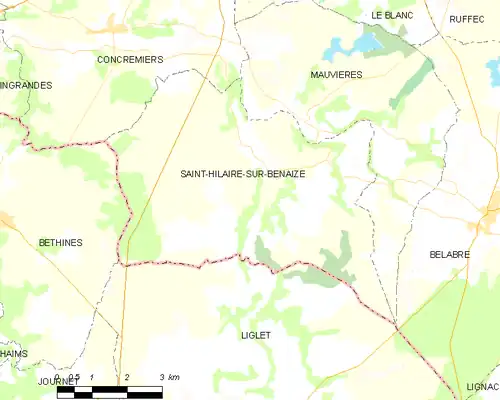 Detailkaart van de gemeente