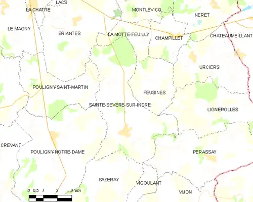 Detailkaart van de gemeente