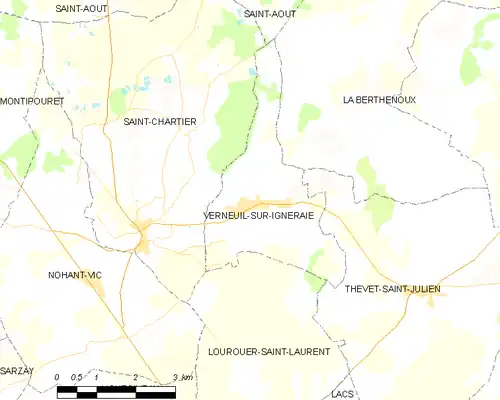 Detailkaart van de gemeente