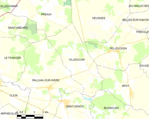 Detailkaart van de gemeente