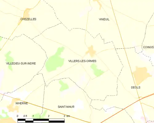 Detailkaart van de gemeente