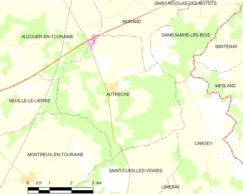 Detailkaart van de gemeente