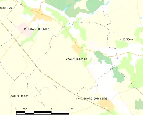 Detailkaart van de gemeente