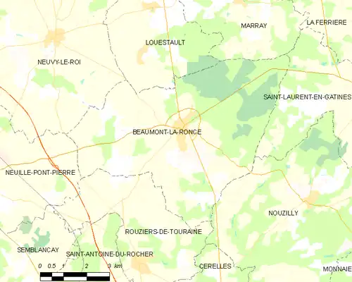 Detailkaart van de gemeente