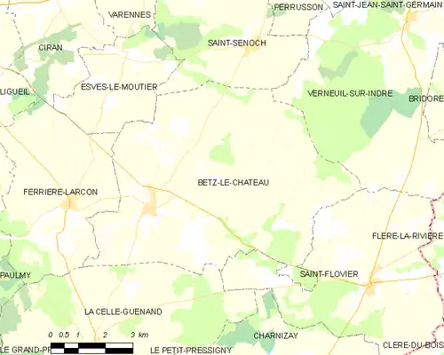 Detailkaart van de gemeente