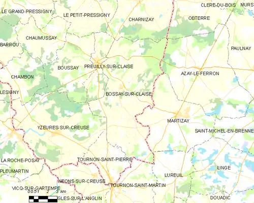 Detailkaart van de gemeente