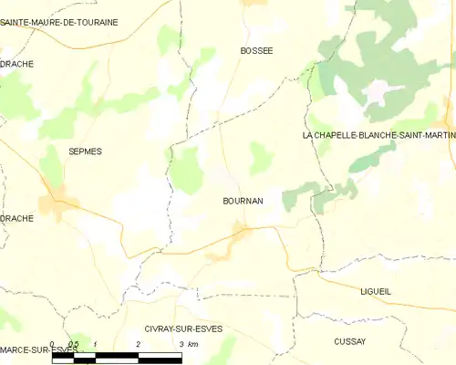 Detailkaart van de gemeente