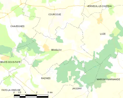 Detailkaart van de gemeente