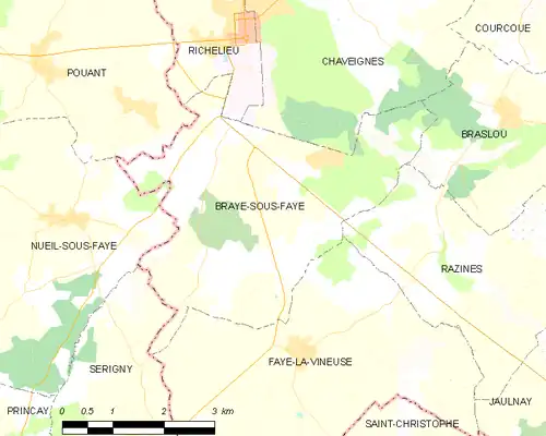 Detailkaart van de gemeente