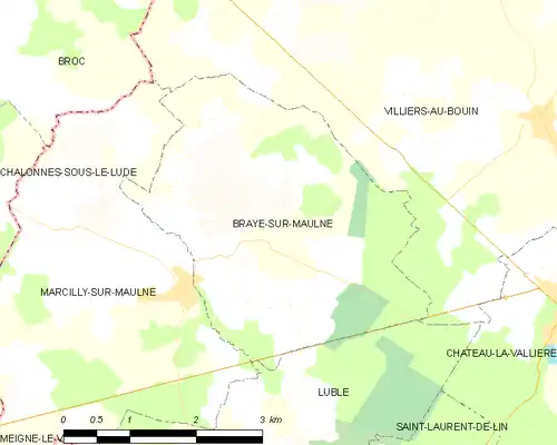 Detailkaart van de gemeente