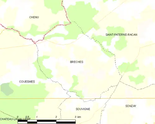 Detailkaart van de gemeente