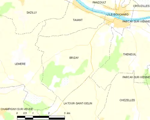 Detailkaart van de gemeente