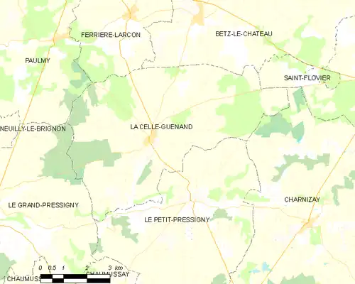 Detailkaart van de gemeente