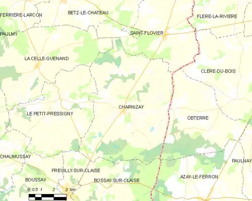 Detailkaart van de gemeente