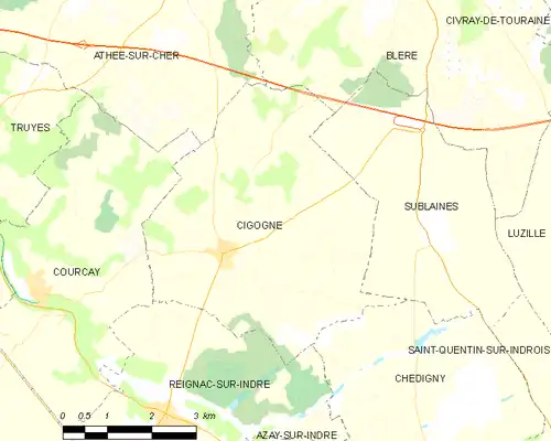 Detailkaart van de gemeente