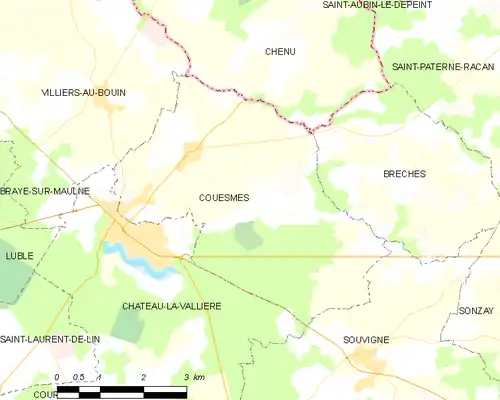 Detailkaart van de gemeente